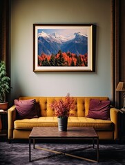 Snow-Capped Nature Print: Vintage Alpine Lodges, Countryside Decor - A Perfect Blend of Old and New