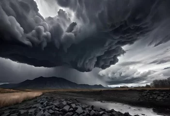 Fototapeten storm over the lake  © Naz