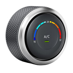 AC button of a modern car isolated on transparent background. 3D illustration