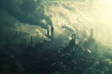 Smoke from the Factory - Polluted Horizons: Navigating the Industrial Landscape