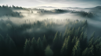 Fototapeta premium Forest background, vibrant trees