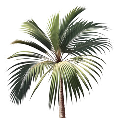 Topo de Palmeira, com palhas verdes, visto de perto.