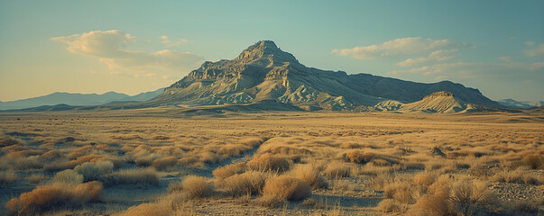 Serene Desert Vistas: Golden Sand Dunes and Unblemished Sky Bathed in the Gentle Light of the Afternoon