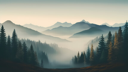 Obraz premium Forest background, vibrant trees