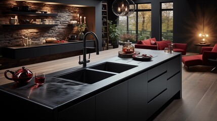Integrated Minimalist Kitchen Sink