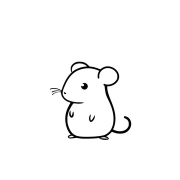 cute rat icon ,simple,vector silhouette  Generative AI