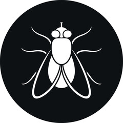 Fly logo. Isolated fly on white background