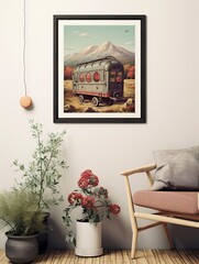 Vintage Caravan Adventures Wall Art: Rustic Decor, Travel Art Print