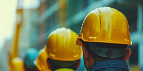 workers and engineers at a construction site Generative AI