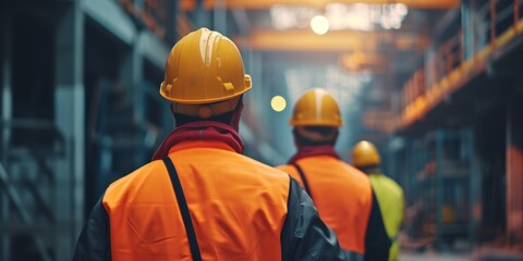 workers and engineers at a construction site Generative AI