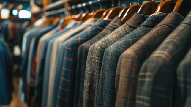 Rows of men's suit jackets