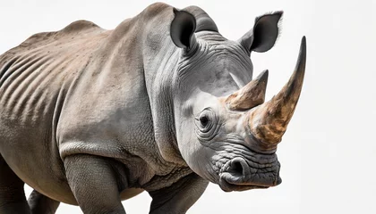 Fotobehang rhino isolated on white background © Alexander
