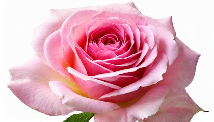 closeup of a wonderful pink rose rosaceae isolated on white background including clipping path germany