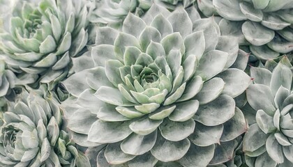 surreal calming white abstract background made of succulents