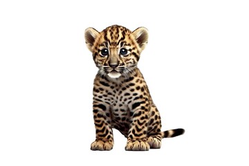 A baby leopard on transparent background png