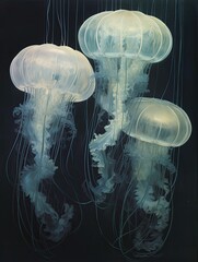Vintage Jellyfish Art: Luminescent Oceans - Marine Life Print