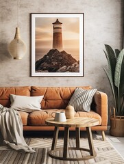 Vintage Lighthouse Views Print - Seascape Art, Ocean Wall Decor: Nautical Charm for Your Home