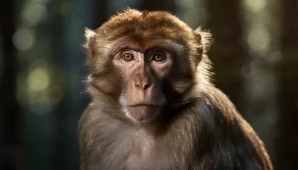 Fotobehang close up of a Barbary macaque © Dan Marsh
