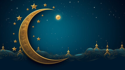Obraz na płótnie Canvas Glowing background for muslim feast in holy month of Ramadan Kareem