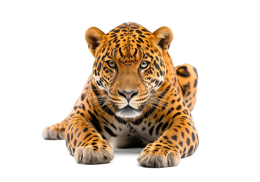 jaguar ( panthera onca ) isolated on white transparent background, png