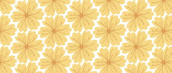 Yellow flowers seamless pattern