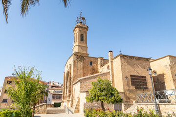 Collegiate Church of Santa Maria la Mayor in Caspe, province of Zaragoza, Aragon, Spain - obrazy, fototapety, plakaty