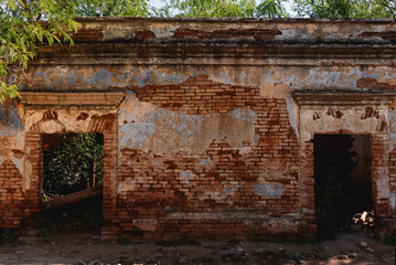 Close up of Streets of San Antonio Mexican town in La Paz, Baja California Sur, Mexico 