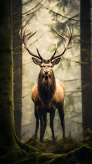 The Majestic Elk in Verdant Wilderness: Capturing the Ethereal Beauty of Untamed Nature