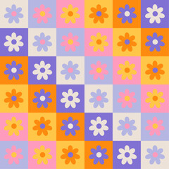 Seamless pattern background wallpaper flowers floral flat illustration vector colorful
