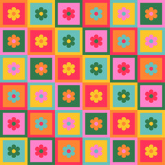 Seamless pattern background wallpaper flowers floral flat illustration vector colorful