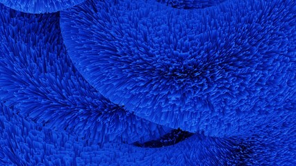 Blue abstract background with curved lines 3d render.