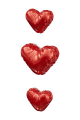 3d cartoon colorful shining heart shape toy collection, isolated on transparent background. Suitable for Mother's Day, Weddings, and Valentine's Day decorations.