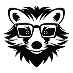 Badger In Glasses Flat Icon Isolated On White Background