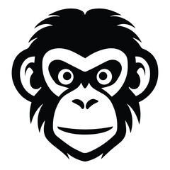 Chimpanzee Flat Icon Isolated On White Background