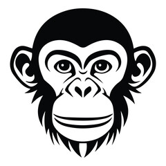 Fototapeta premium Chimpanzee Flat Icon Isolated On White Background