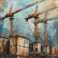 Urban Growth: Construction Cranes on Horizon.