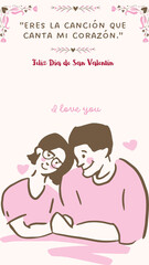 Vertical Valentine's Day Cards 2160x 3840 in Spanish and English