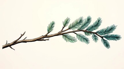 Obraz premium seamless background with coniferous branches pattern, coniferous, fir, 