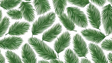 seamless background with coniferous branches pattern, coniferous, fir, 