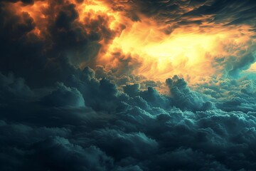 Naklejka premium firey storm clouds