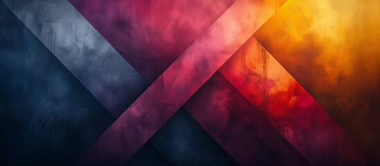 Geometric abstract background. Abstract horizontal banner. 80's graphic design style. Digital artwork raster bitmap. 