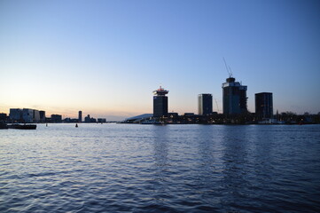 Obraz premium city skyline of Amsterdam, Holland, The Netherlands