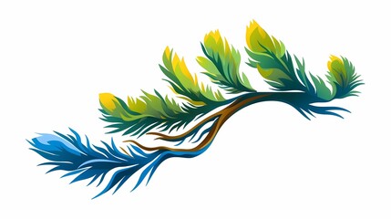 Obraz premium seamless background with coniferous branches pattern, coniferous, fir, 