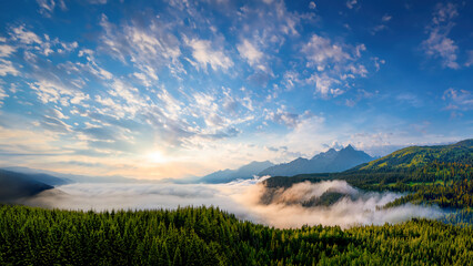 A misty morning in the beautiful Wildschönau region of Austria. It lies in a remote alpine valley...