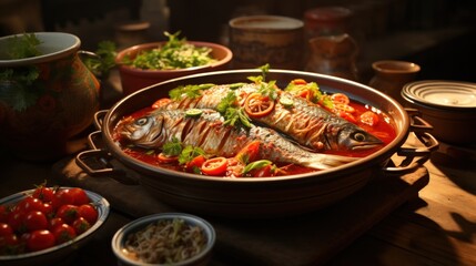 Sichuan Boiled Fish Shui Zhu Yu. Best For Banner, Flyer, and Poster