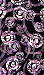 Abstract circular rings runner carpet pattern