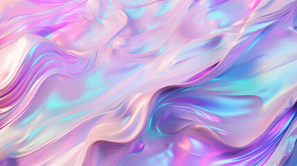 Obraz premium Holograficzna tapeta opalowa - technika i sztuka. Różowe, fioletowe i niebieskie odcienie tła cieczy lub farby akrylowej o nieregularnych kształtach.