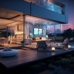 The soft glow of evening light in a smart home where technology is a silent but effective companion.