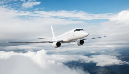 Fototapeta na wymiar Business jet airplane flying on high altitude above the clouds