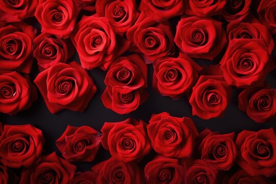 Natural red roses background pattern. Valentine's day, Mother's day, Women's Day , Wedding and love concept